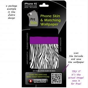 Iphone 4/4s Decal Plus Matching Wallpaper - Zebra..